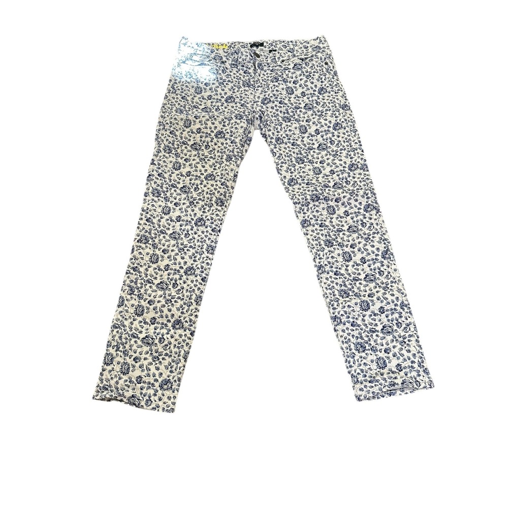 J. Crew Size 29 Toothpick Blue‎ Floral Print Skinny Pants